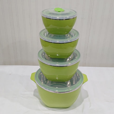 4pcs Olive Green Stainless Steel Containers