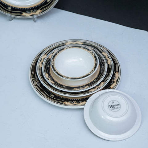 80pcs Black Aurum Melamine Dinner Set