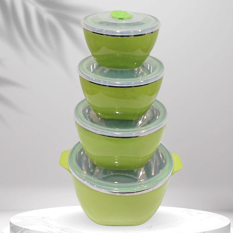 4pcs Olive Green Stainless Steel Containers