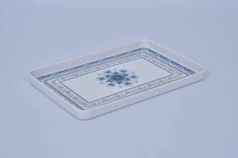 Serving Tray- Melamine Blue Floral Design Large