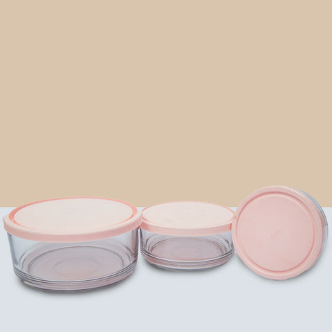 3Pcs  Round Glass Bowls
