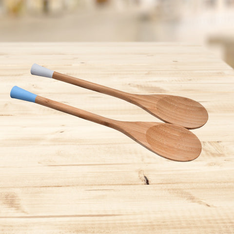 Silicone Serving Spoon Bamboo Wood
