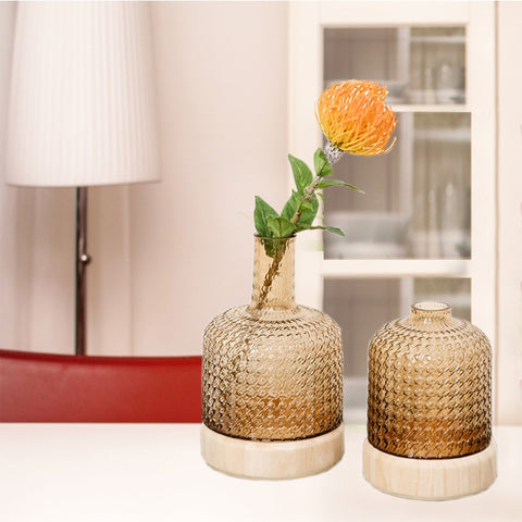 Macaroni Style Glassy Living Room Flower Vase