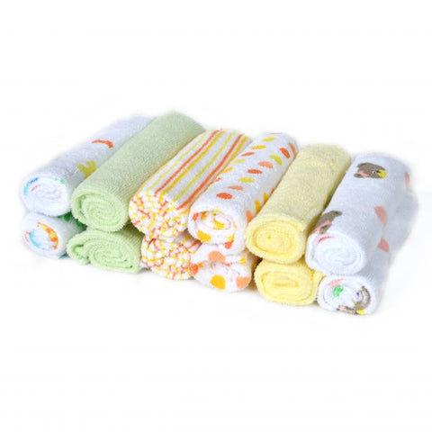 12 Packs Lovely Baby Wash Cloths Feeding Towel Wipe