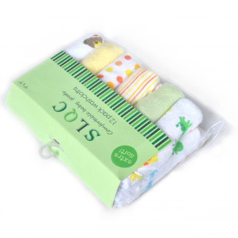12 Packs Lovely Baby Wash Cloths Feeding Towel Wipe