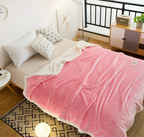 Pink Fluffy Sherpa Blanket