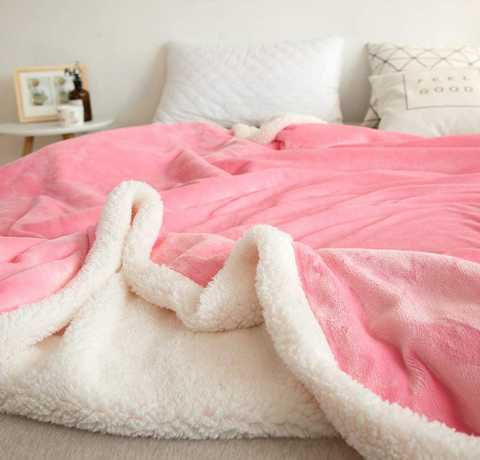 Pink Fluffy Sherpa Blanket