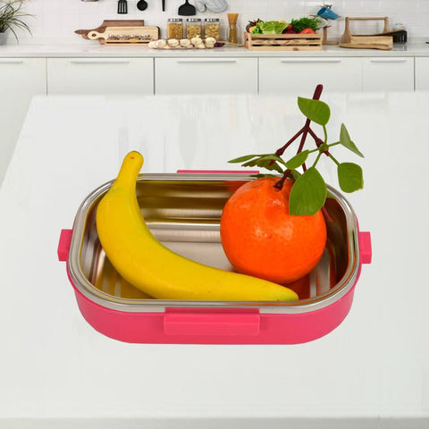 Pink Lunch Box for kids- Cartoon Character Stainless Steel