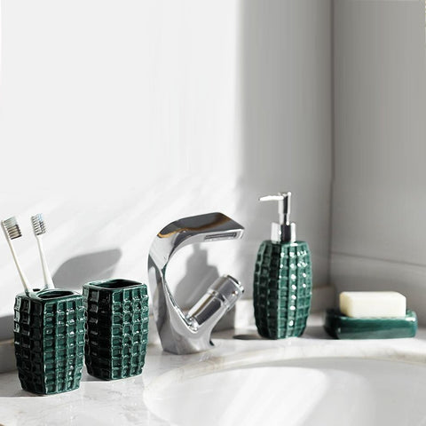4Pcs Emerald Green Monica Bath Set