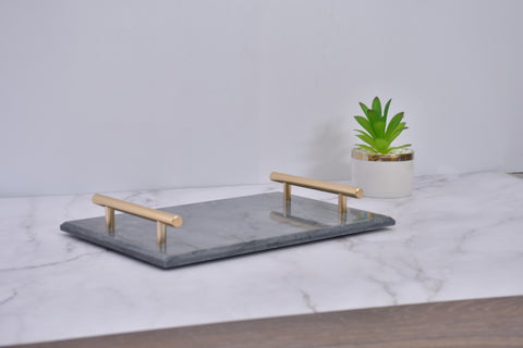 Dark Grey Marble Tray