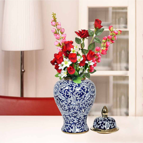 Blue Ornament Ceramic Vase