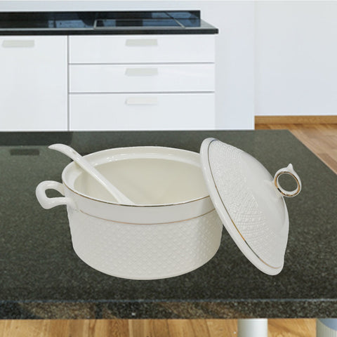 15Pcs Traditional Ceramic Soup Set