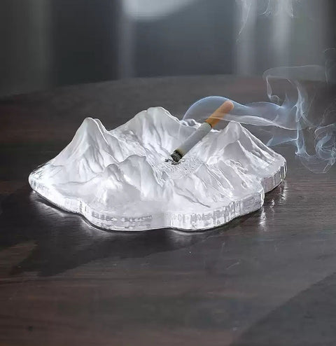 Trendy Glass Ashtray Ice Mount Crystal