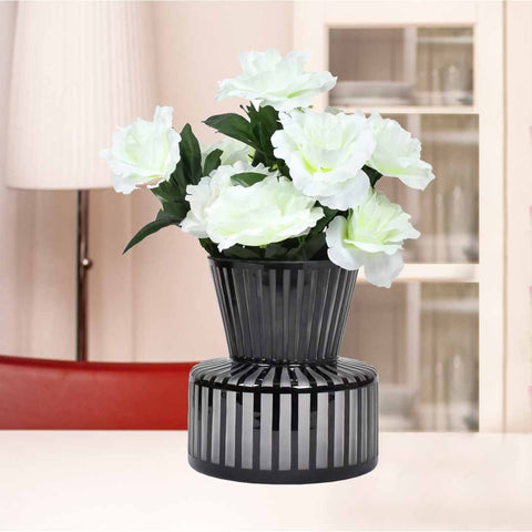 Classic Black Stripe Glass Vase