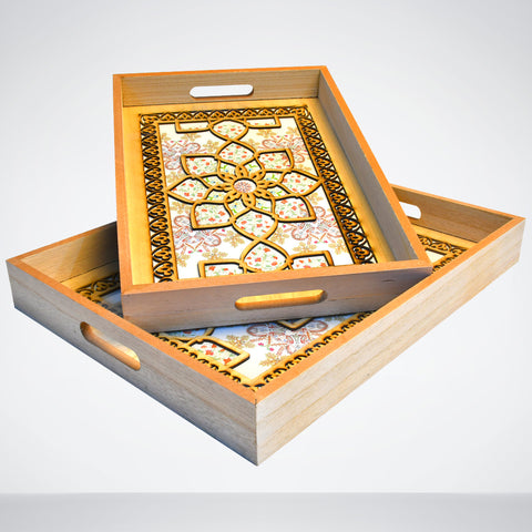 Pair of Architectural Style Trays