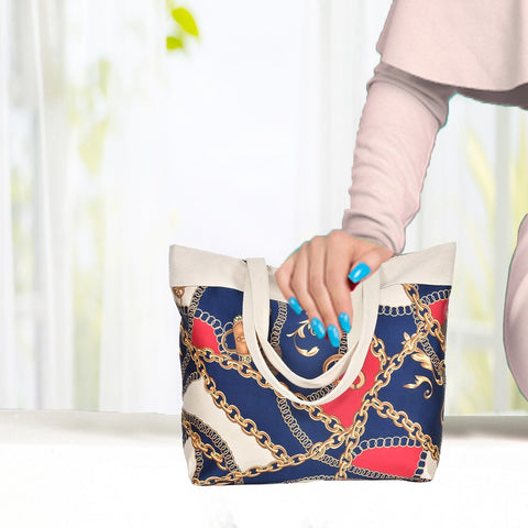 Blue Ladies Chain Tote Shoulder Bag