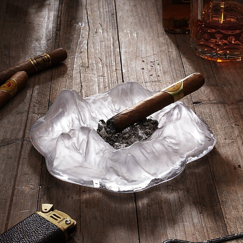 Trendy Glass Ashtray Ice Mount Crystal