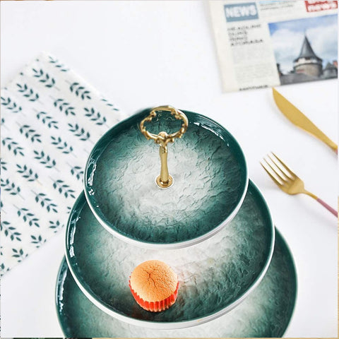 Ceramic Tray 3 Tier Nordic Style Round
