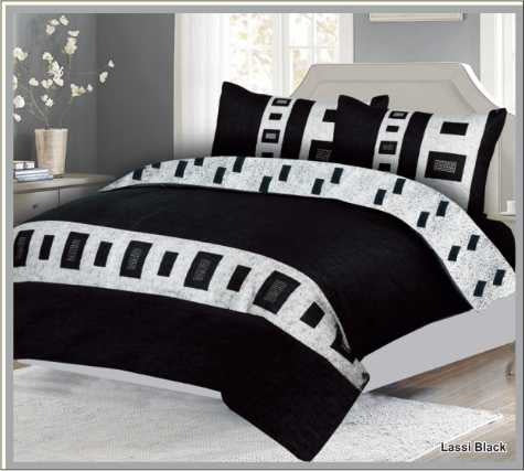 Lassi Black Soft Satin Bedsheet