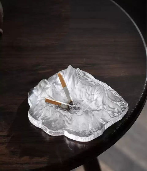 Trendy Glass Ashtray Ice Mount Crystal