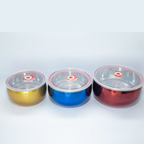 3Pcs High-Grade Stainless Steel Bowls
