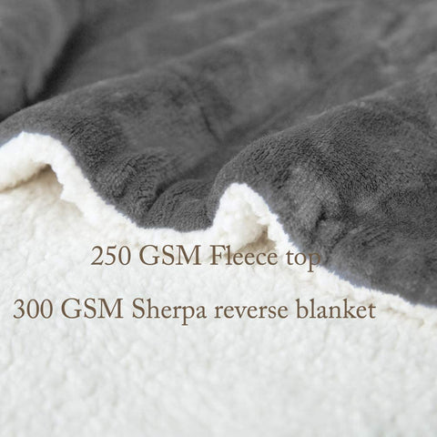 Grey Fluffy Sherpa Blanket