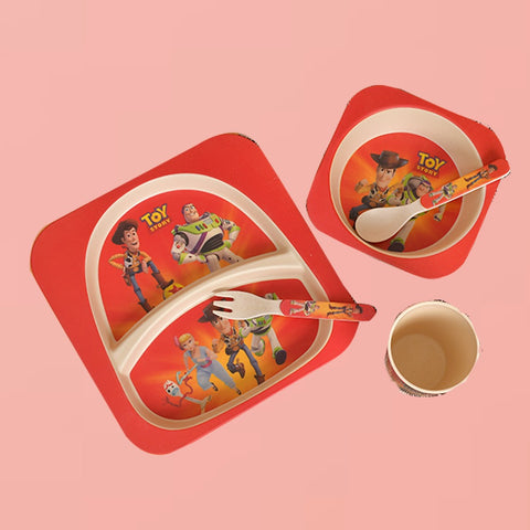 5Pcs Melamine Kids Dinnerware Set