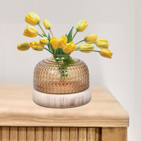 Macaroni Style Glassy Living Room Flower Vase