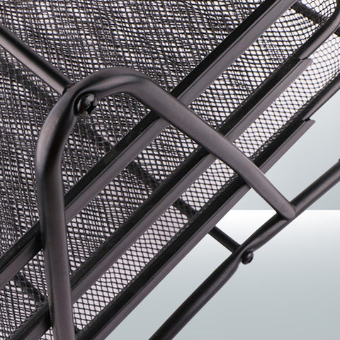 Jet Black News Paper & File Rack- 3 Tier