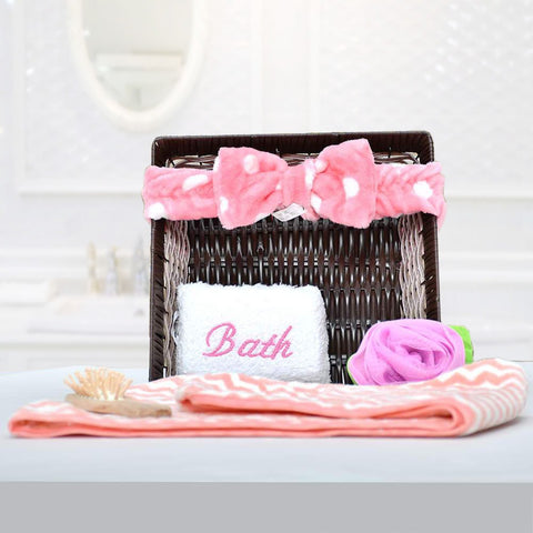 6Pcs Basket Deluxe Bath Gift Set