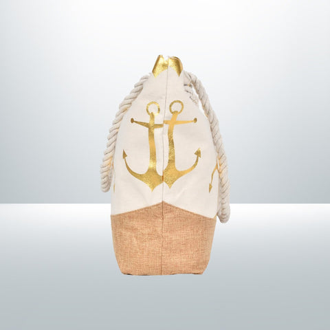 Gold Ladies Anchor Design Shoulder Bag
