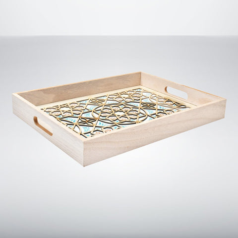 Pair of Woody Texture Trays