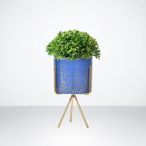 Blue Speckled Porcelain Flower Pot