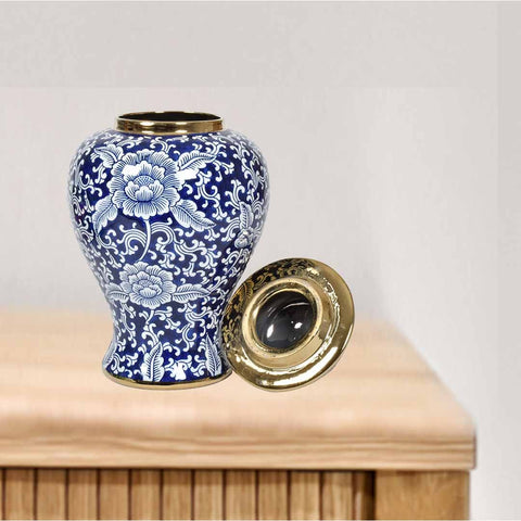 Blue Ornament Ceramic Vase