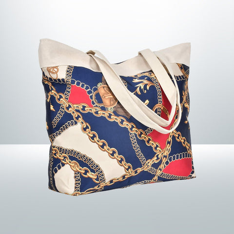 Blue Ladies Chain Tote Shoulder Bag