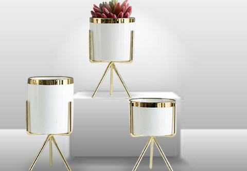 White Porcelain Flower Pot