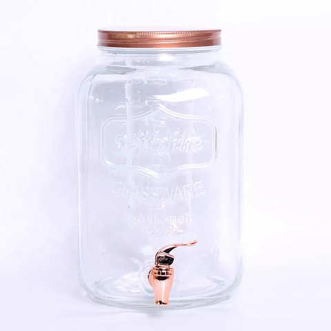 8L Glass Beverage Dispenser With Rack