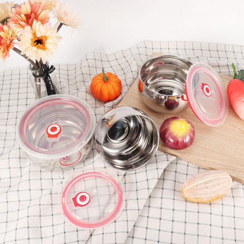 3Pcs High-Grade Stainless Steel Bowls