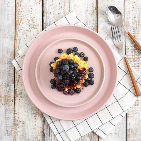 16Pcs Solid Pink Breakfast serving Set