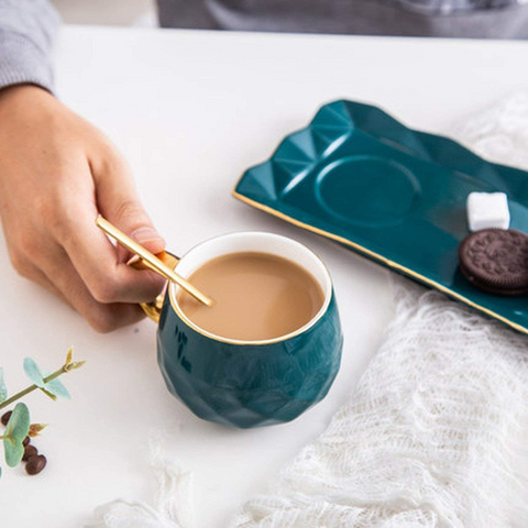 3Pcs Nordic Emerald Green Cup