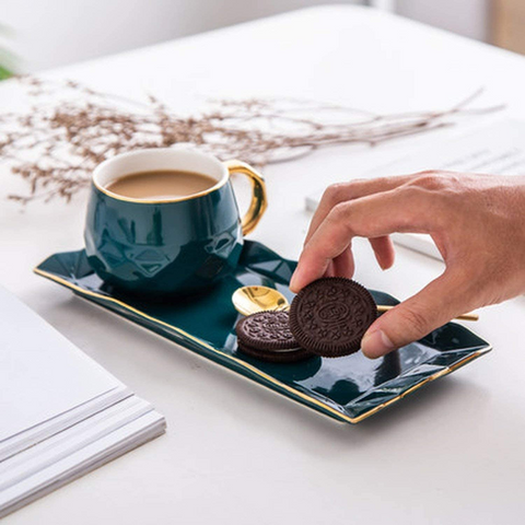 3Pcs Nordic Emerald Green Cup