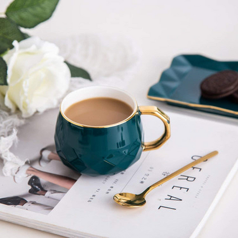 3Pcs Nordic Emerald Green Cup