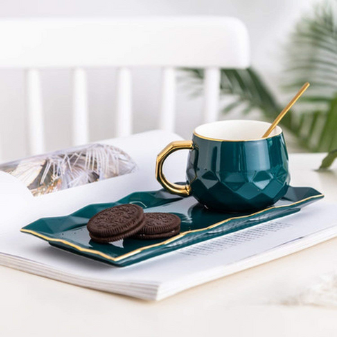 3Pcs Nordic Emerald Green Cup