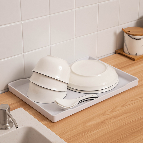 Serving Tray- White Rectangular Melamine Snow