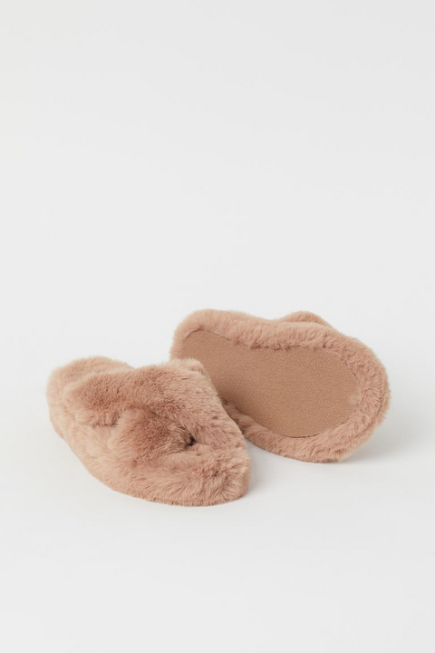 Classic Faux Fur Fluffy Flip Flop Slipper