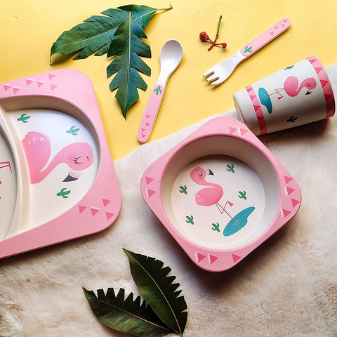 5Pcs Melamine Kids Dinnerware Set
