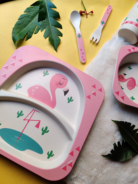 5Pcs Melamine Kids Dinnerware Set