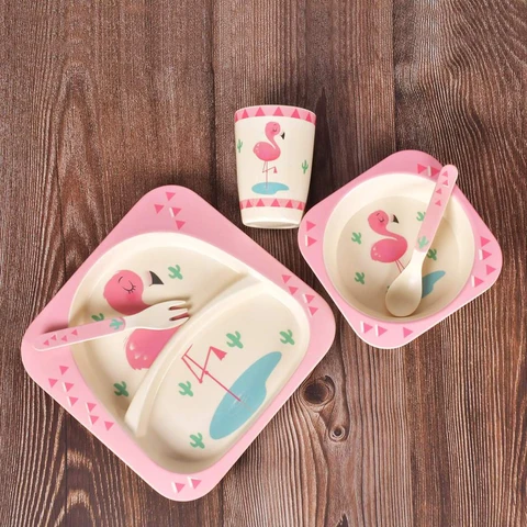 5Pcs Melamine Kids Dinnerware Set