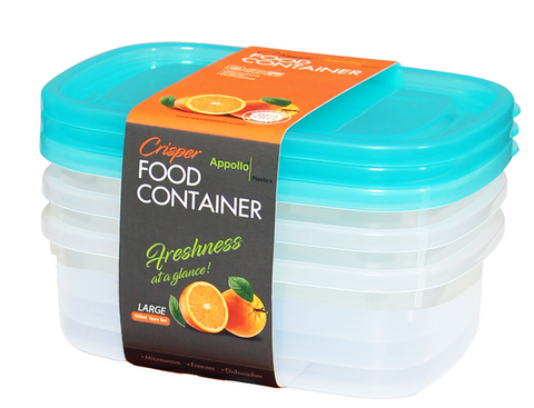 3Pcs Plastic Food Containers
