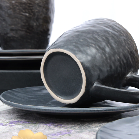 12Pcs Charcoal Stone Lan Assorted Cup Set